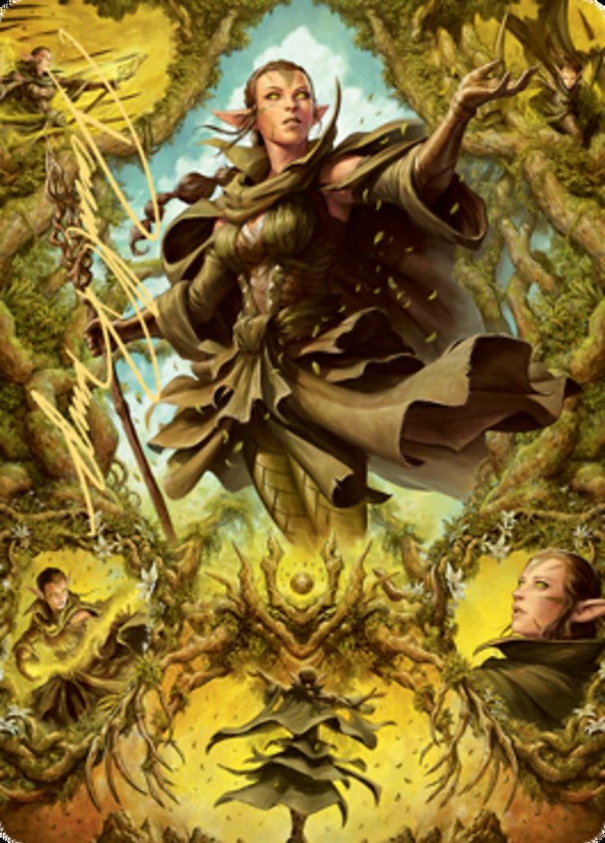 Nissa of Shadowed Boughs 2 Art Card (Gold-Stamped Signature) [Zendikar Rising Art Series] | Amazing Games TCG