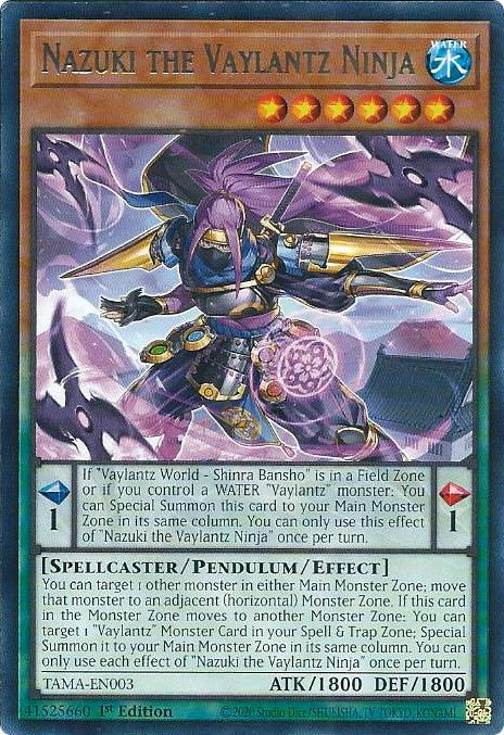 Nazuki the Vaylantz Ninja [TAMA-EN003] Rare | Amazing Games TCG