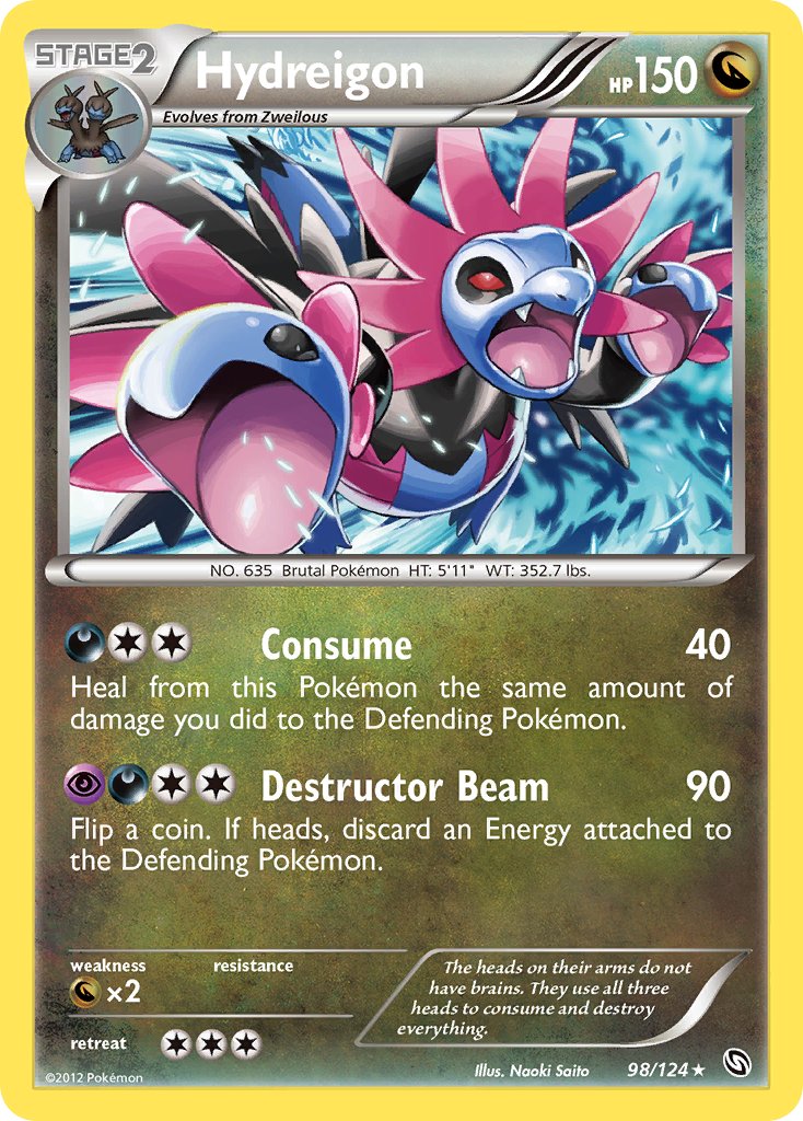Hydreigon (98/124) (Cracked Ice Holo) (Theme Deck Exclusive) [Black & White: Dragons Exalted] | Amazing Games TCG