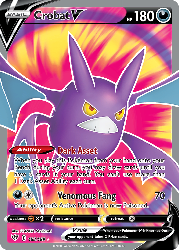 Crobat V (182/189) [Sword & Shield: Darkness Ablaze] | Amazing Games TCG