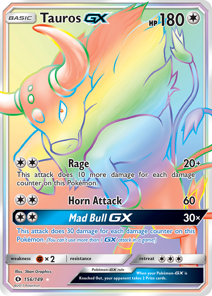 Tauros GX (156/149) [Sun & Moon: Base Set] | Amazing Games TCG