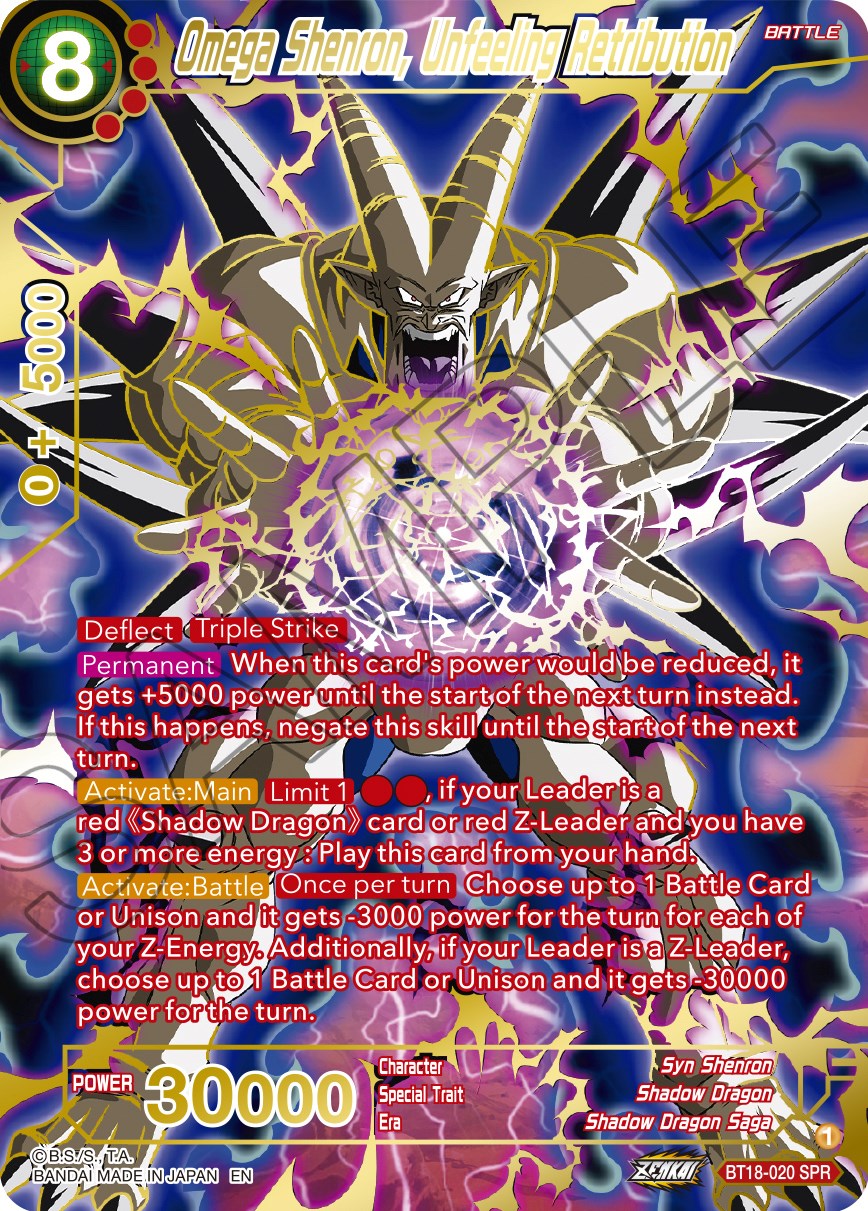 Omega Shenron, Unfeeling Retribution (SPR) (BT18-020) [Dawn of the Z-Legends] | Amazing Games TCG