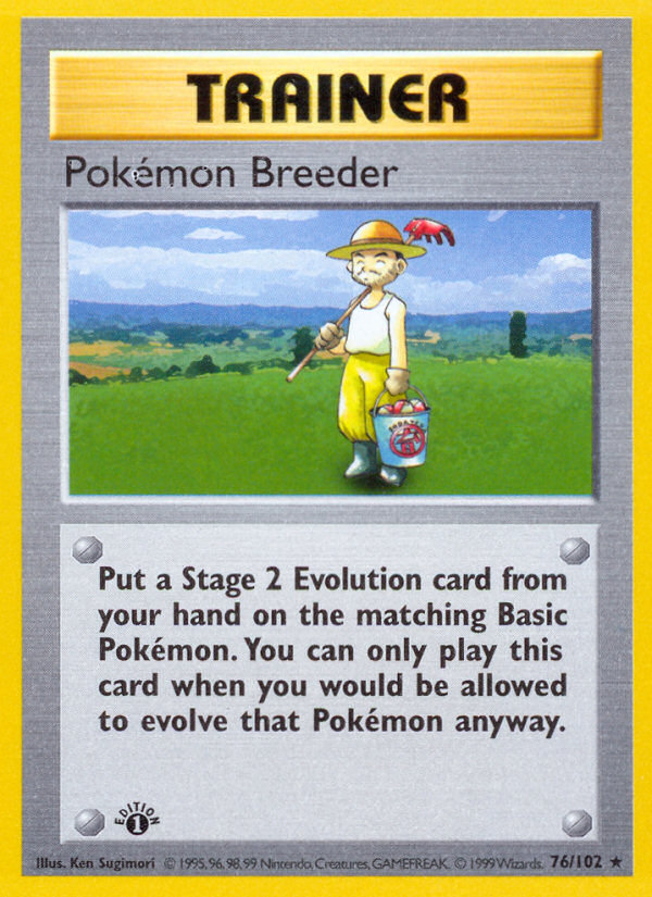 Pokemon Breeder (76/102) (Shadowless) [Base Set 1st Edition] | Amazing Games TCG