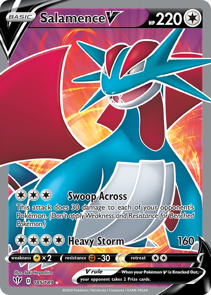 Salamence V (185/189) [Sword & Shield: Darkness Ablaze] | Amazing Games TCG