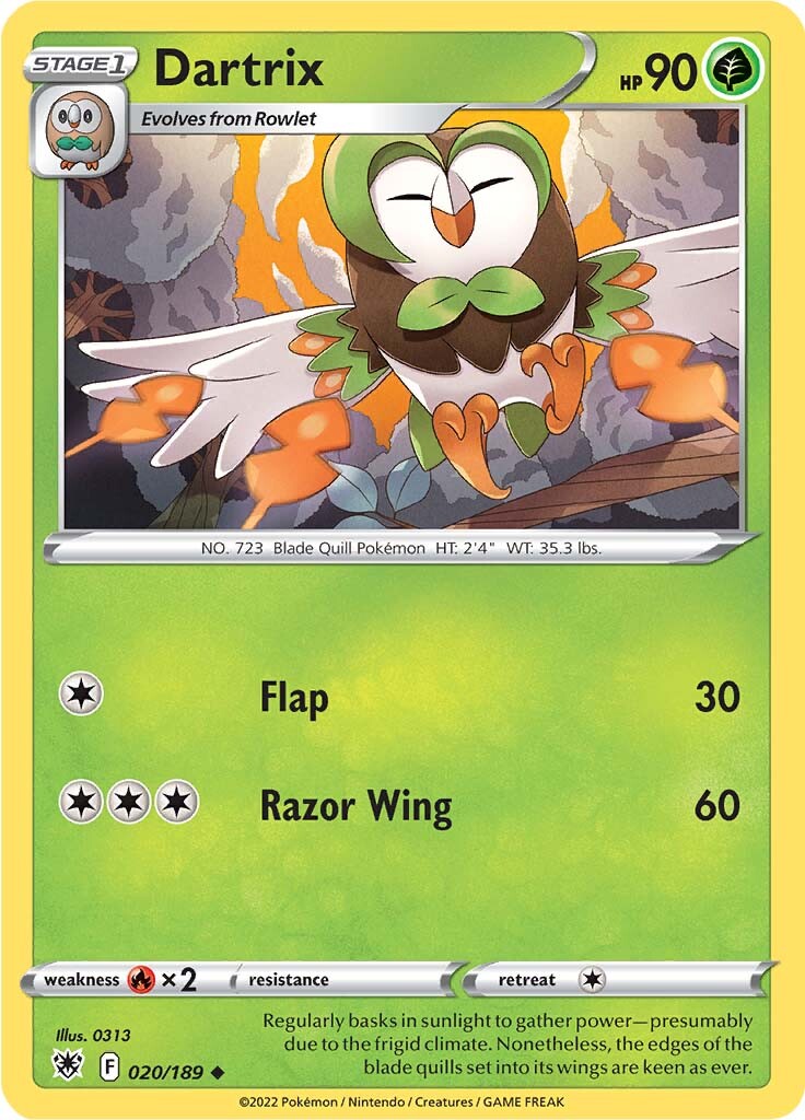 Dartrix (020/189) [Sword & Shield: Astral Radiance] | Amazing Games TCG