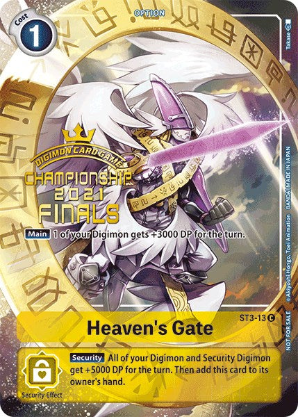 Heaven's Gate [ST3-13] (2021 Championship Finals Tamer's Evolution Pack) [Starter Deck: Heaven's Yellow Promos] | Amazing Games TCG