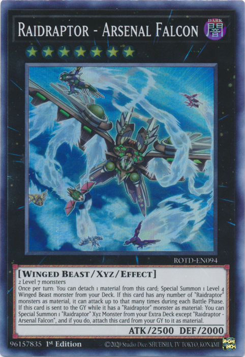 Raidraptor - Arsenal Falcon [ROTD-EN094] Super Rare | Amazing Games TCG