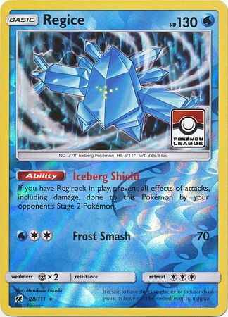 Regice (28/111) (League Promo) [Sun & Moon: Crimson Invasion] | Amazing Games TCG