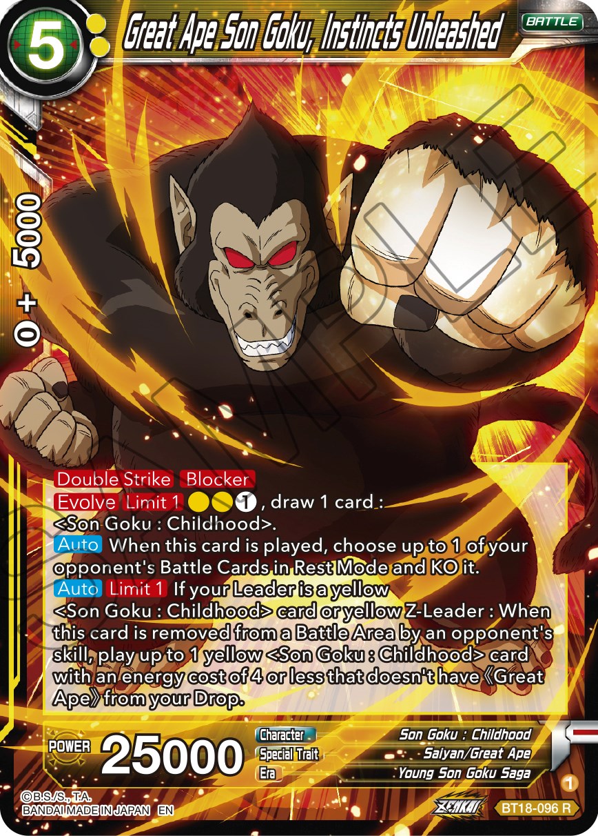 Great Ape Son Goku, Instincts Unleashed (BT18-096) [Dawn of the Z-Legends] | Amazing Games TCG