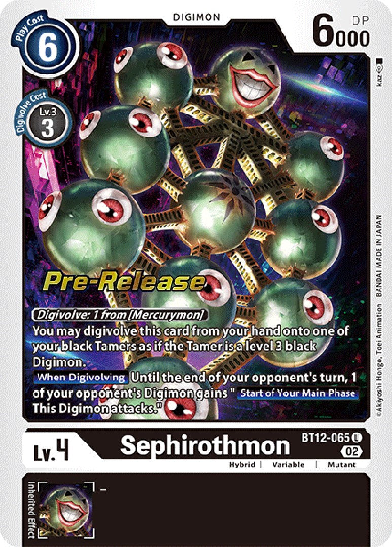 Sephirothmon [BT12-065] [Across Time Pre-Release Cards] | Amazing Games TCG