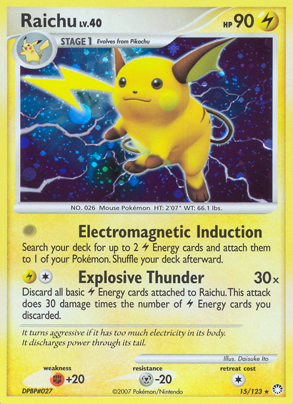 Raichu (15/123) [Diamond & Pearl: Mysterious Treasures] | Amazing Games TCG