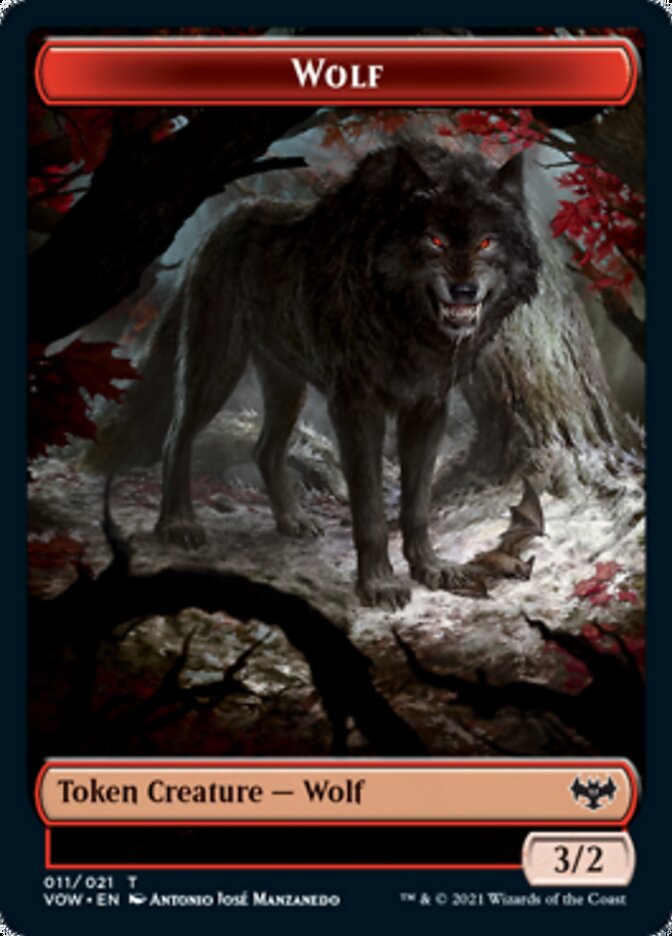 Wolf Token (011) [Innistrad: Crimson Vow Tokens] | Amazing Games TCG