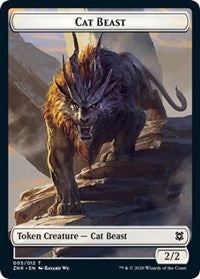 Cat Beast // Goblin Construct Double-sided Token [Zendikar Rising Tokens] | Amazing Games TCG