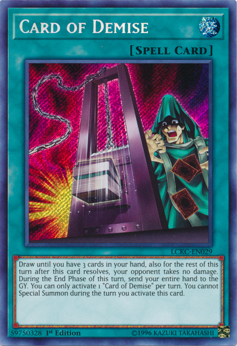 Card of Demise [LCKC-EN029] Secret Rare | Amazing Games TCG