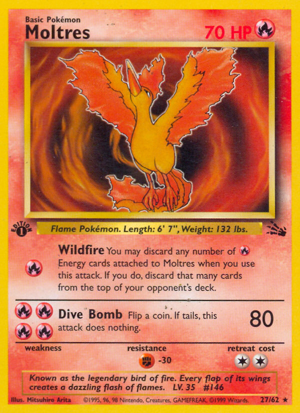 Moltres (27/62) [Fossil 1st Edition] | Amazing Games TCG