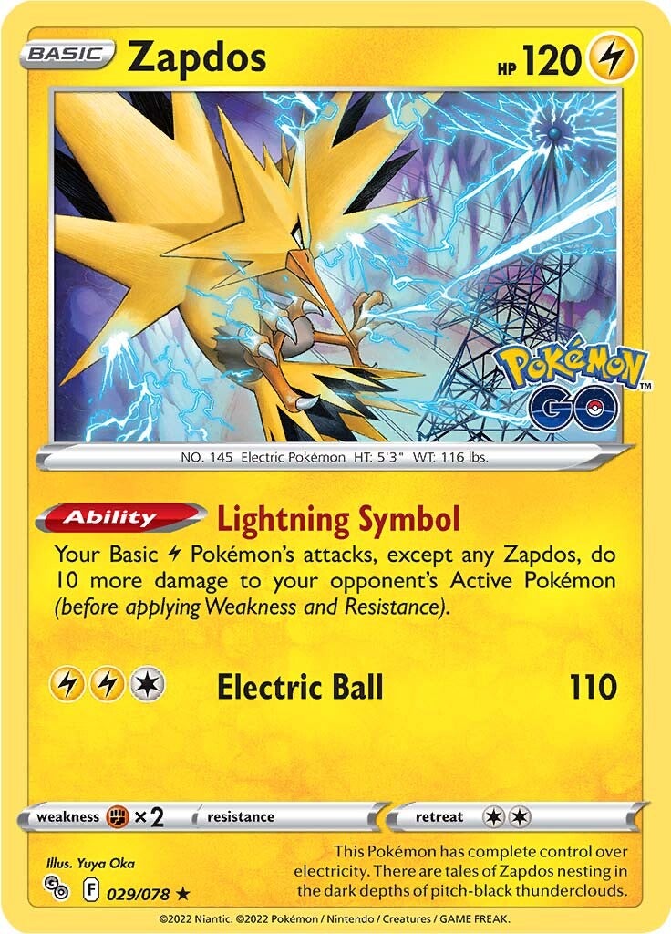 Zapdos (029/078) [Pokémon GO] | Amazing Games TCG