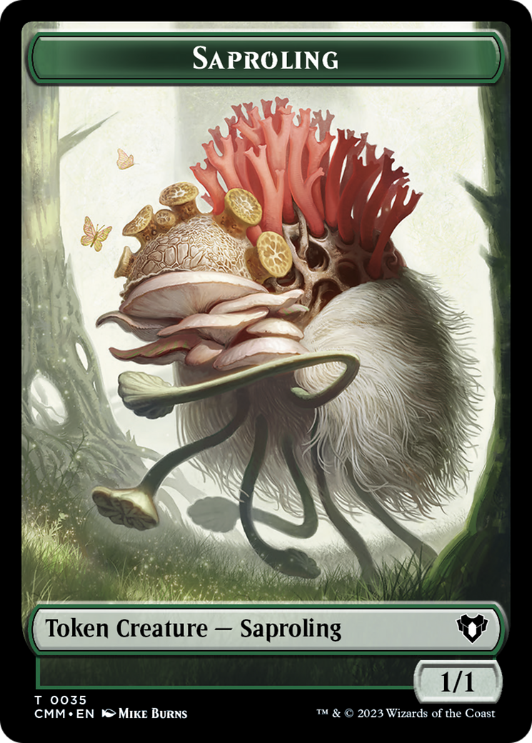 Saproling // Dragon (0021) Double-Sided Token [Commander Masters Tokens] | Amazing Games TCG
