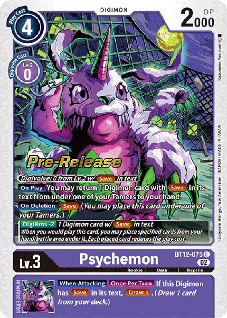 Psychemon [BT12-075] [Across Time Pre-Release Cards] | Amazing Games TCG