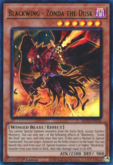 Blackwing - Zonda the Dusk [MP23-EN156] Ultra Rare | Amazing Games TCG