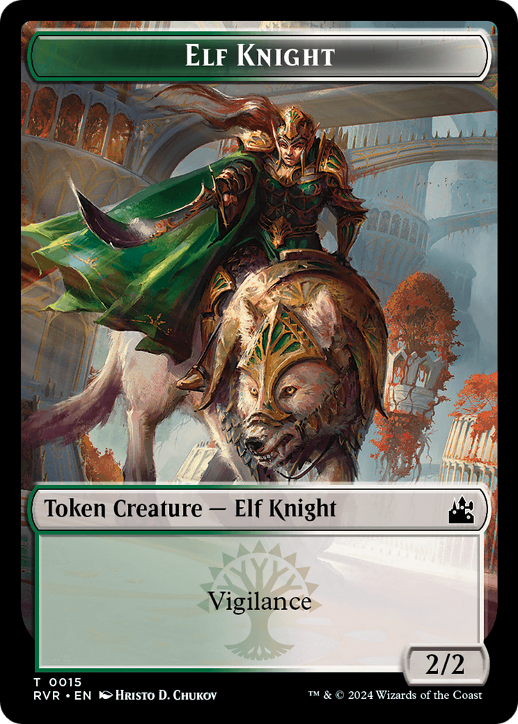 Elf Knight // Goblin (0009) Double-Sided Token [Ravnica Remastered Tokens] | Amazing Games TCG