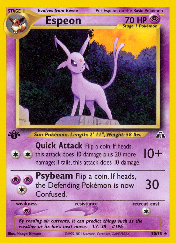Espeon (20/75) [Neo Discovery 1st Edition] | Amazing Games TCG