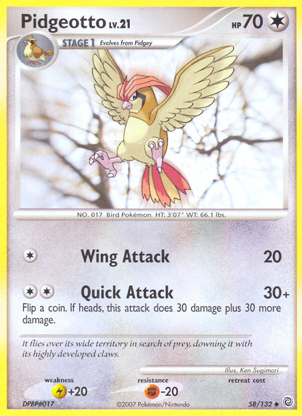 Pidgeotto (58/132) [Diamond & Pearl: Secret Wonders] | Amazing Games TCG