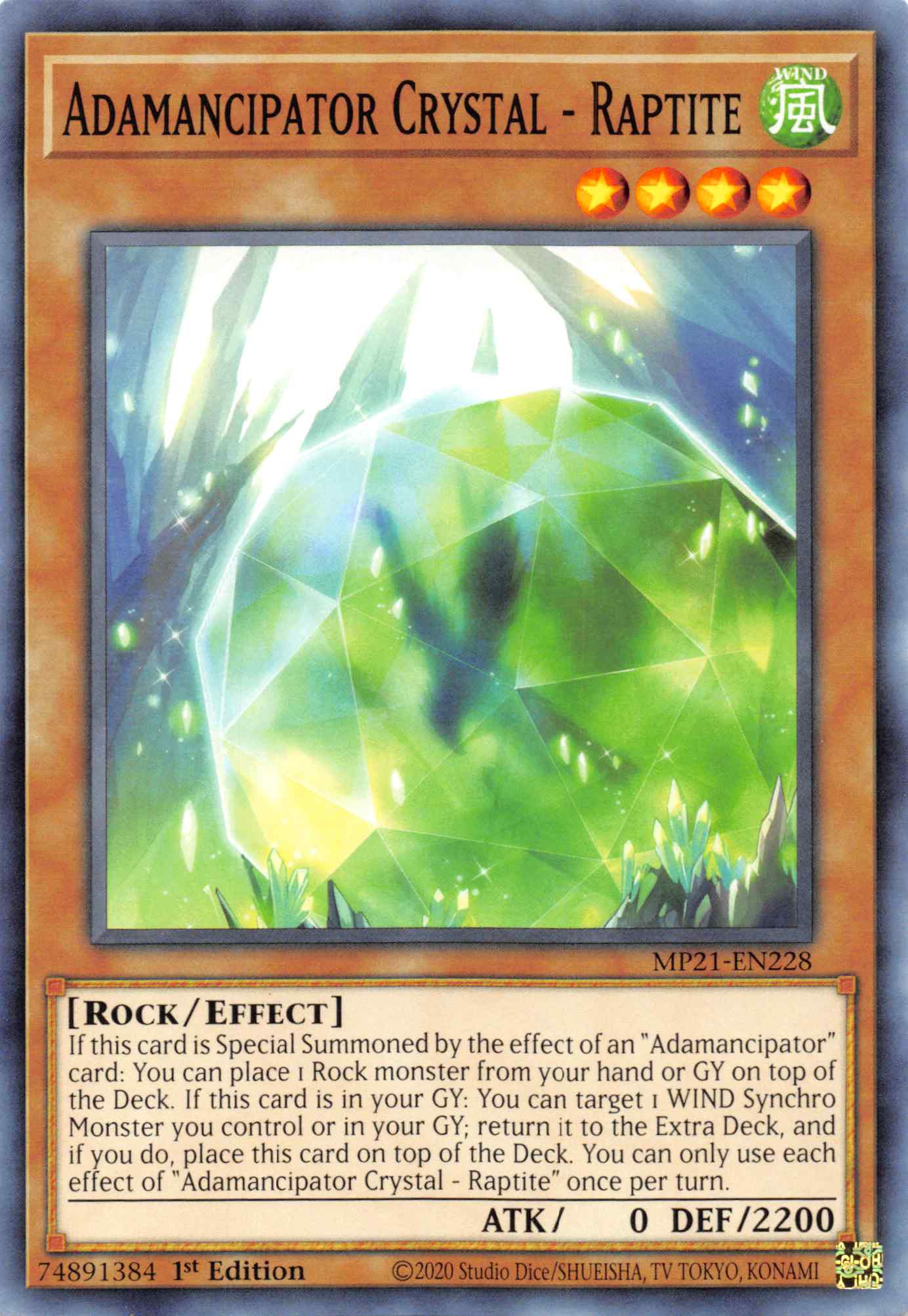 Adamancipator Crystal - Raptite [MP21-EN228] Common | Amazing Games TCG