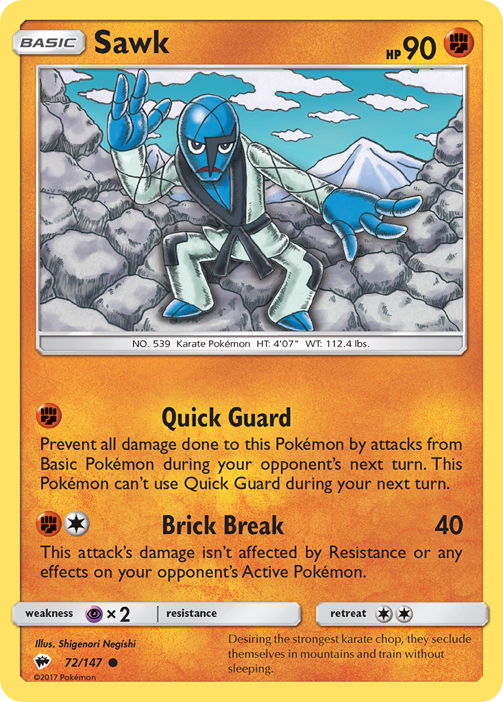 Sawk (72/147) [Sun & Moon: Burning Shadows] | Amazing Games TCG