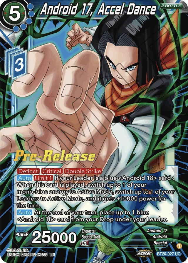 Android 17, Accel Dance (BT20-027) [Power Absorbed Prerelease Promos] | Amazing Games TCG