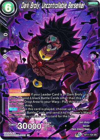 Dark Broly, Uncontrollable Berserker (BT11-134) [Vermilion Bloodline] | Amazing Games TCG