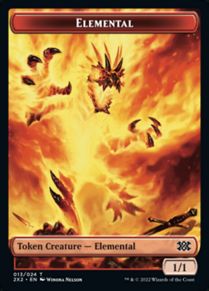 Elemental // Knight Double-sided Token [Double Masters 2022 Tokens] | Amazing Games TCG
