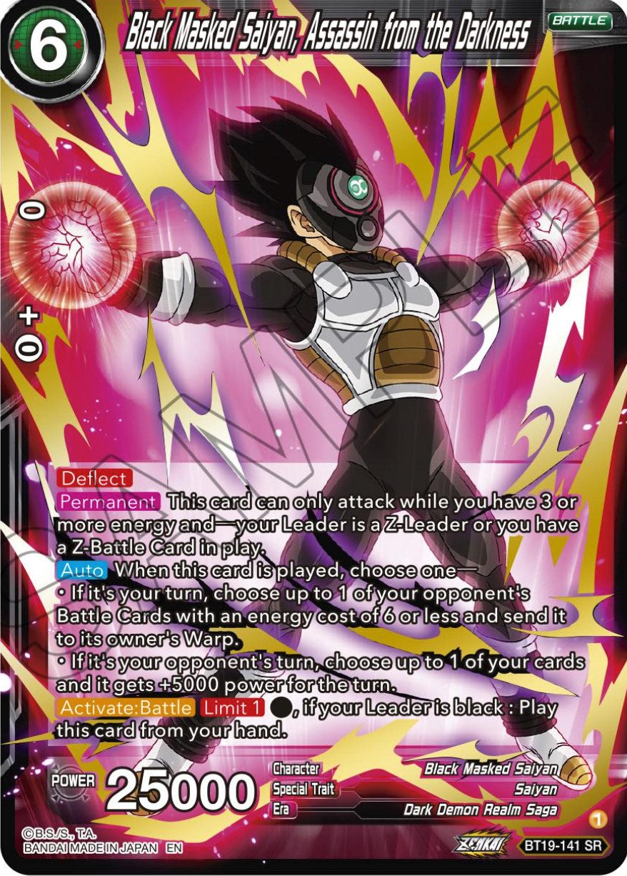 Black Masked Saiyan, Assassin from the Darkness (BT19-141) [Fighter's Ambition] | Amazing Games TCG