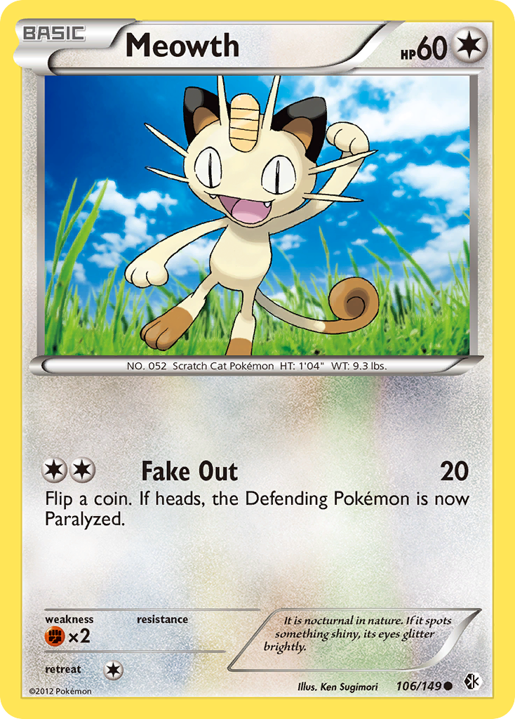 Meowth (106/149) [Black & White: Boundaries Crossed] | Amazing Games TCG