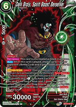 Dark Broly, Spirit Boost Berserker (Starter Deck - Darkness Reborn) (SD16-03) [Cross Spirits] | Amazing Games TCG