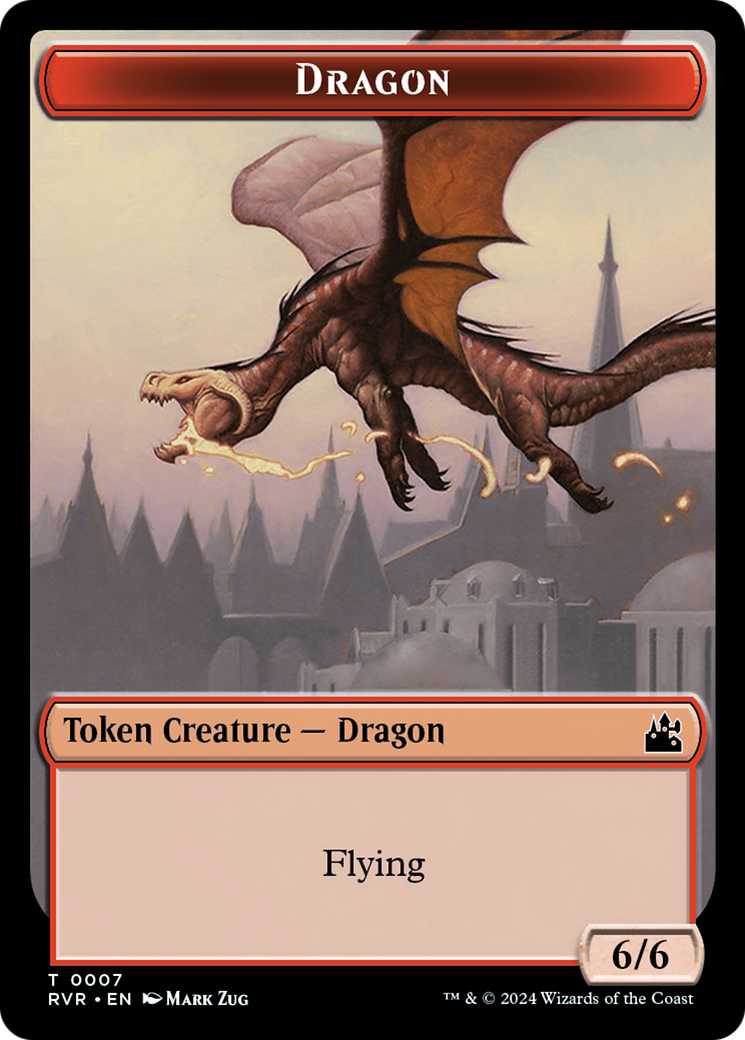 Saproling // Dragon Double-Sided Token [Ravnica Remastered Tokens] | Amazing Games TCG