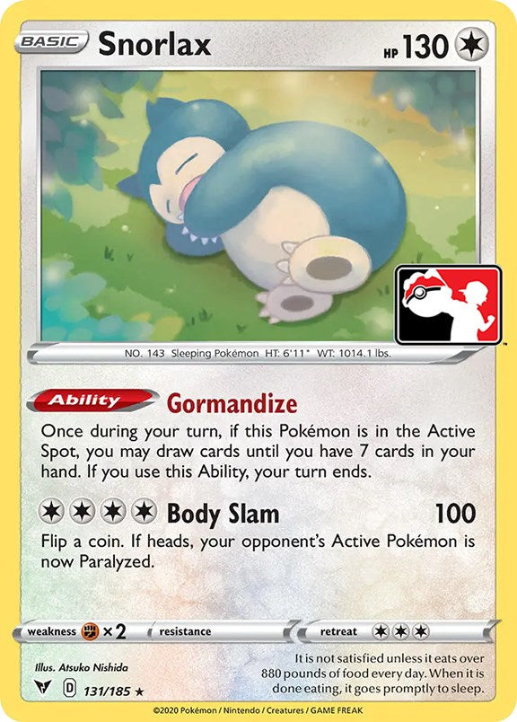 Snorlax (131/185) [Prize Pack Series One] | Amazing Games TCG