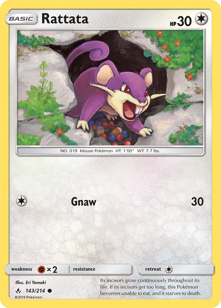 Rattata (143/214) [Sun & Moon: Unbroken Bonds] | Amazing Games TCG