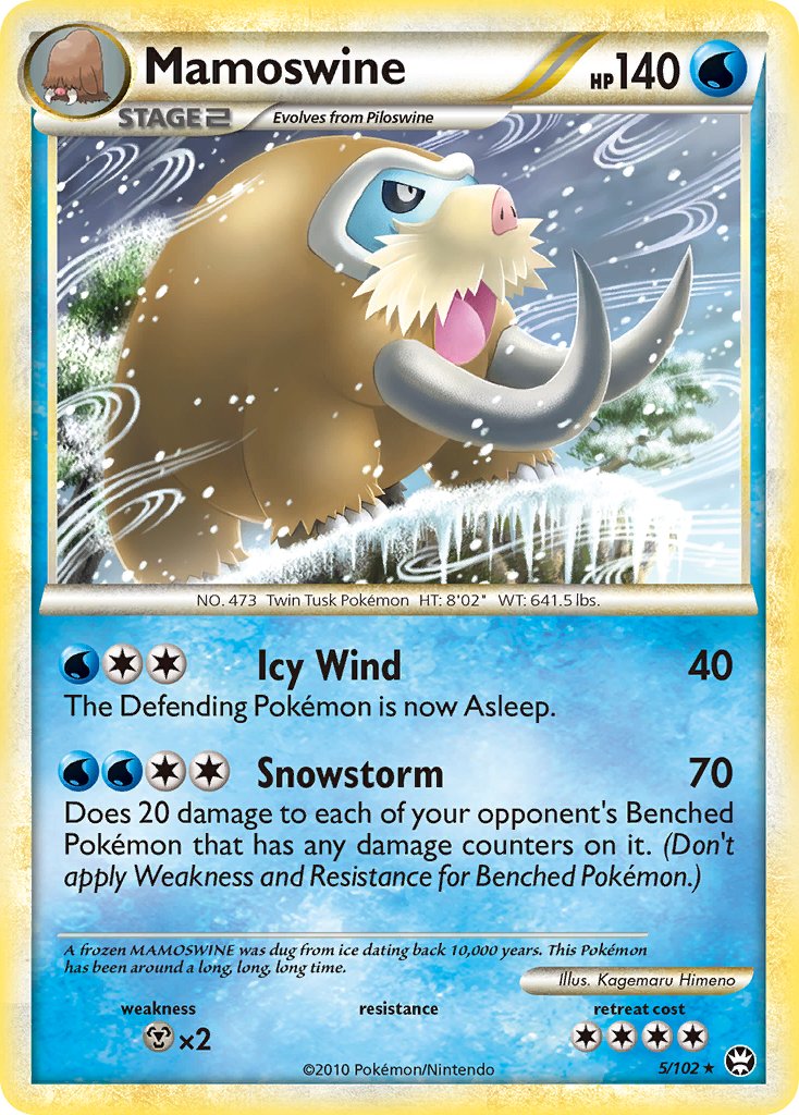 Mamoswine (5/102) (Cracked Ice Holo) (Theme Deck Exclusive) [HeartGold & SoulSilver: Triumphant] | Amazing Games TCG