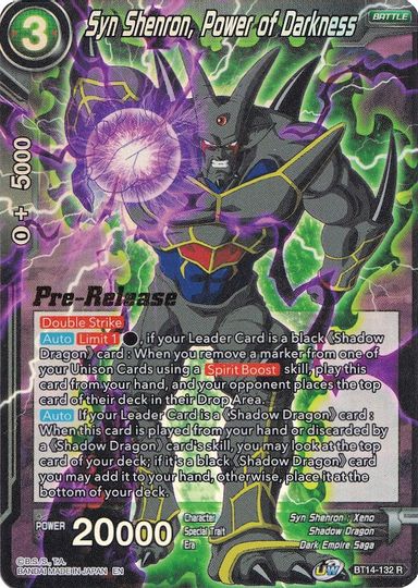 Syn Shenron, Power of Darkness (BT14-132) [Cross Spirits Prerelease Promos] | Amazing Games TCG