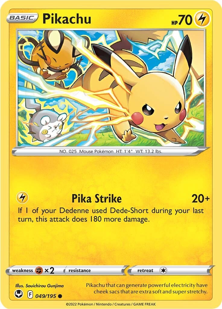 Pikachu (049/195) [Sword & Shield: Silver Tempest] | Amazing Games TCG