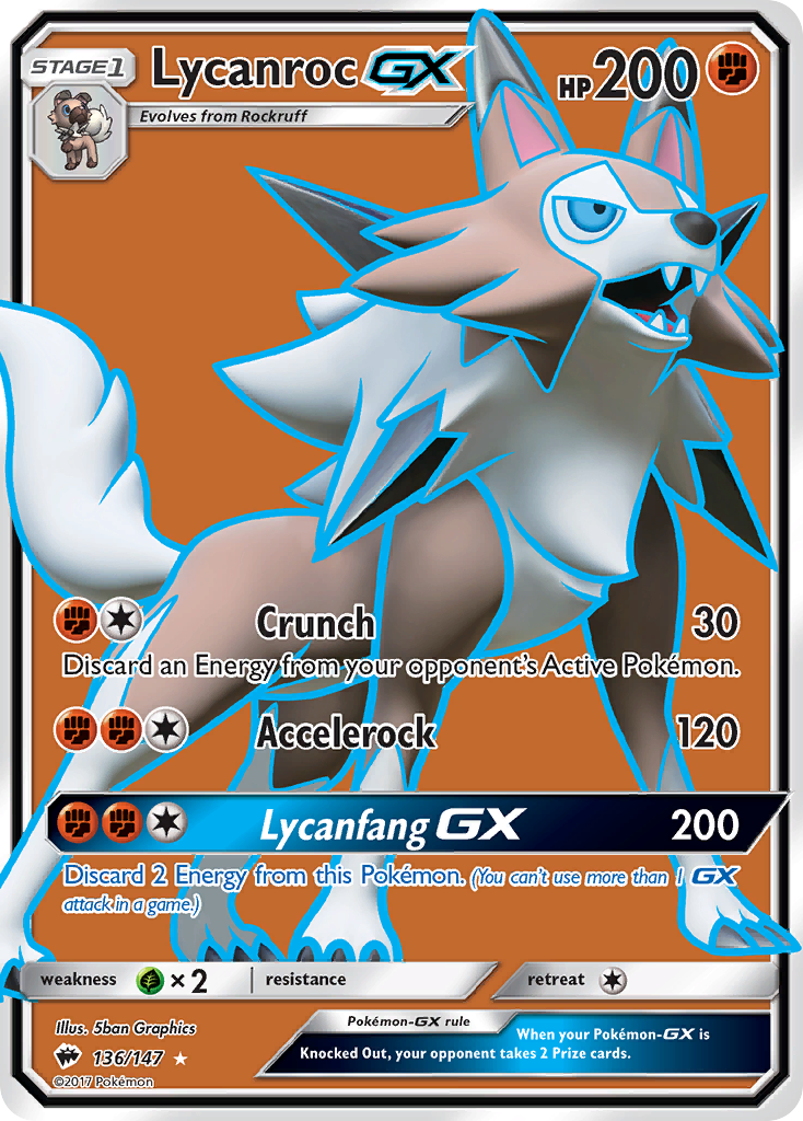 Lycanroc GX (136/147) [Sun & Moon: Burning Shadows] | Amazing Games TCG