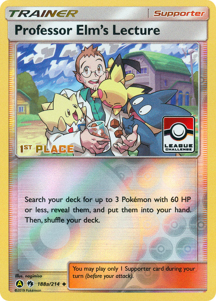 Professor Elm's Lecture (188a/214) (League Promo 1st Place) [Sun & Moon: Lost Thunder] | Amazing Games TCG