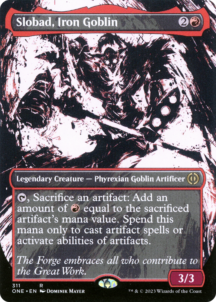 Slobad, Iron Goblin (Borderless Ichor) [Phyrexia: All Will Be One] | Amazing Games TCG