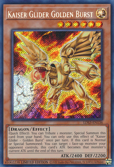 Kaiser Glider Golden Burst [LDS3-EN136] Secret Rare | Amazing Games TCG