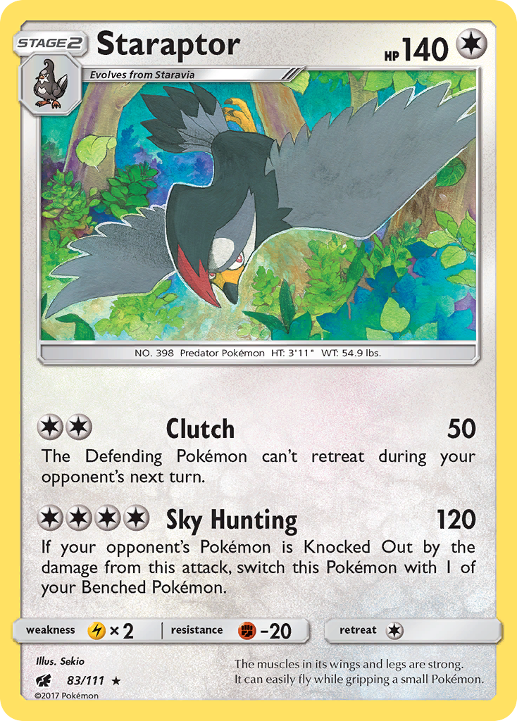 Staraptor (83/111) [Sun & Moon: Crimson Invasion] | Amazing Games TCG