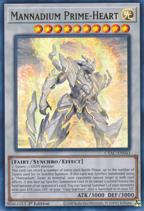 Mannadium Prime-Heart [CYAC-EN043] Ultra Rare | Amazing Games TCG