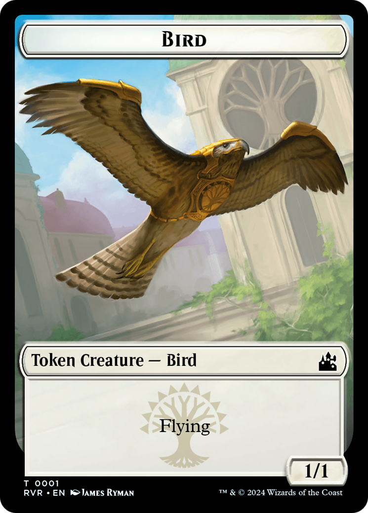 Bird // Angel (0002) Double-Sided Token [Ravnica Remastered Tokens] | Amazing Games TCG