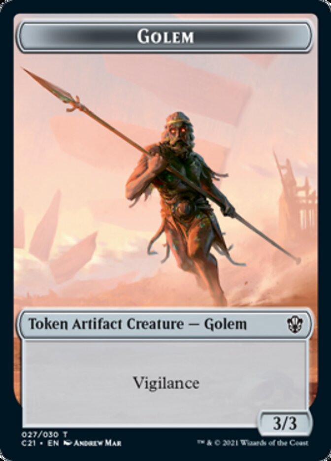 Golem (027) // Thopter Token [Commander 2021 Tokens] | Amazing Games TCG