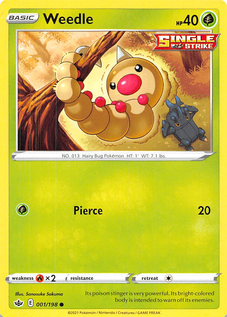 Weedle (001/198) [Sword & Shield: Chilling Reign] | Amazing Games TCG