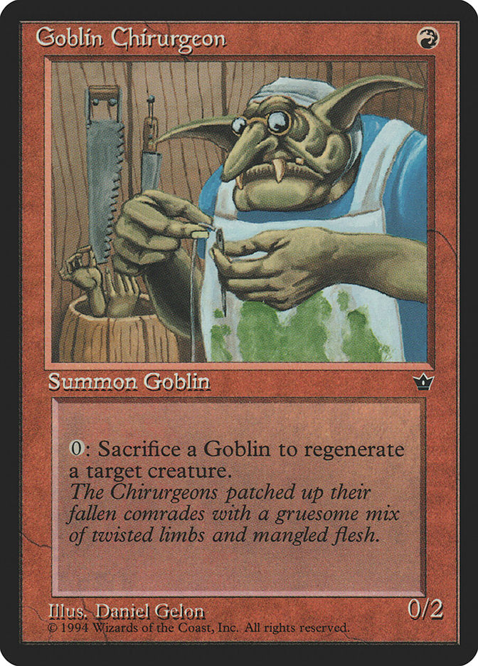 Goblin Chirurgeon (Daniel Gelon) [Fallen Empires] | Amazing Games TCG